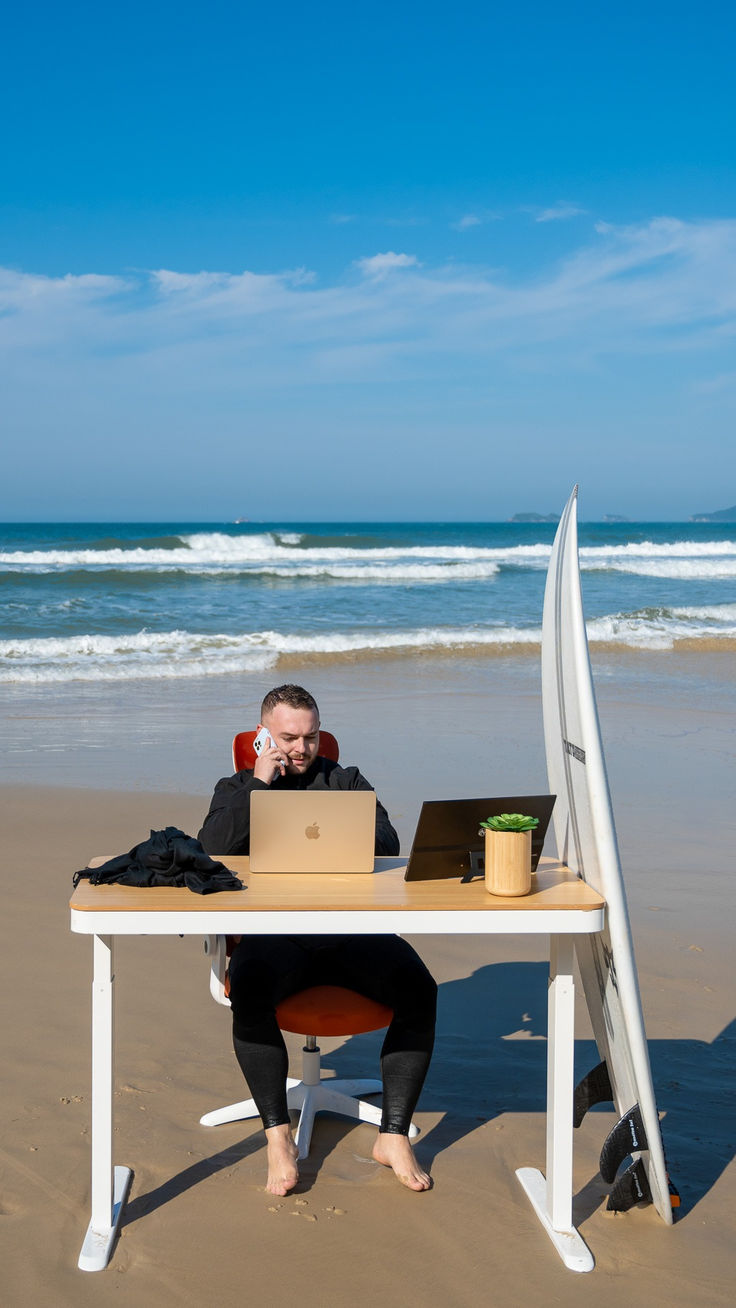 Short brand film still, the always-on desk